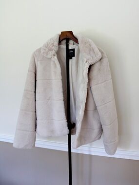 Ci Sono Light Beige Teddy Faux Fur Jacket